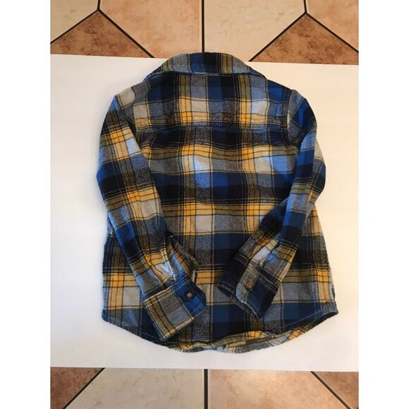 Oshkosh flannel long sleeve button up shirt boys size 4 / 5 - Picture 6 of 7
